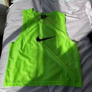 Nike neon green/yellow mesh cropped tank top